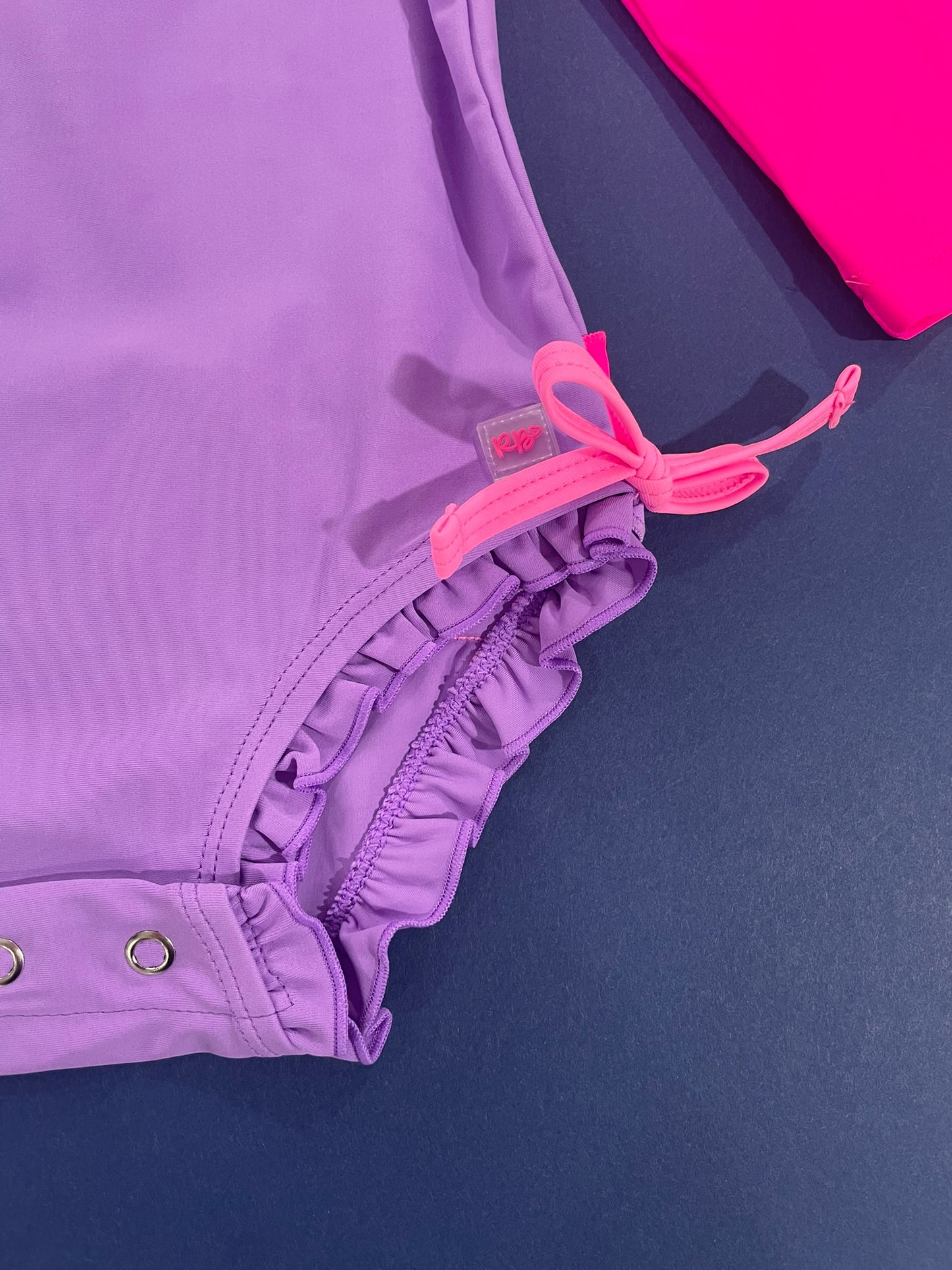 Hi-Vis Color Block Ruffle Swimsuit
