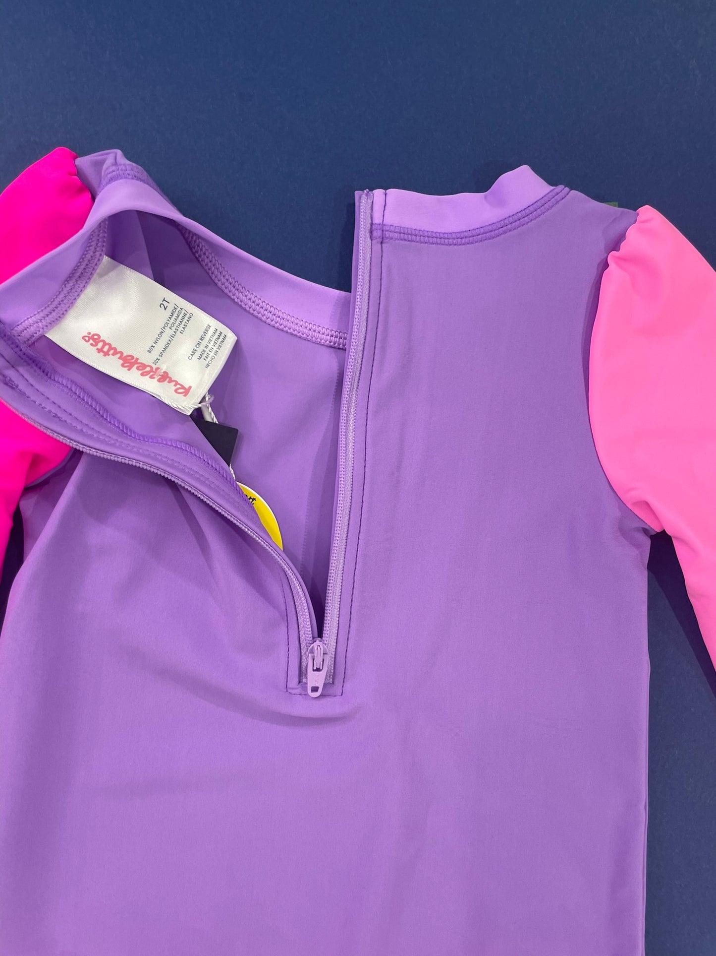 Hi-Vis Color Block Ruffle Swimsuit