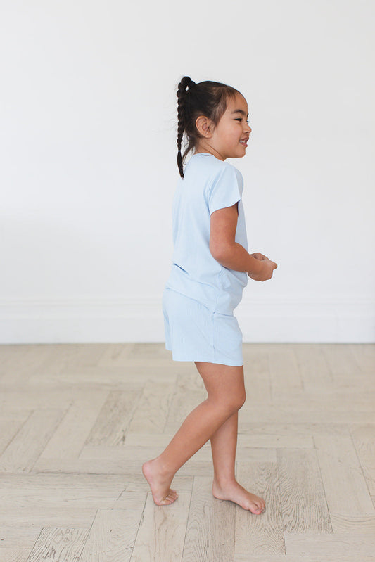 Baby Blue Pocket Short Set