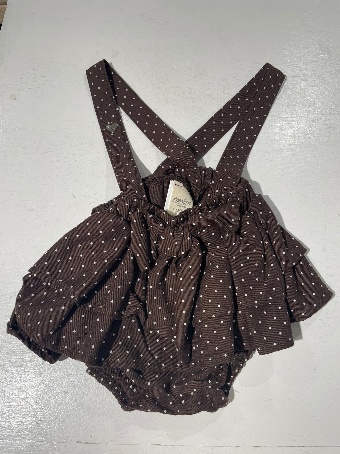 Cora baby top and suspender 2 piece set suspender detail view