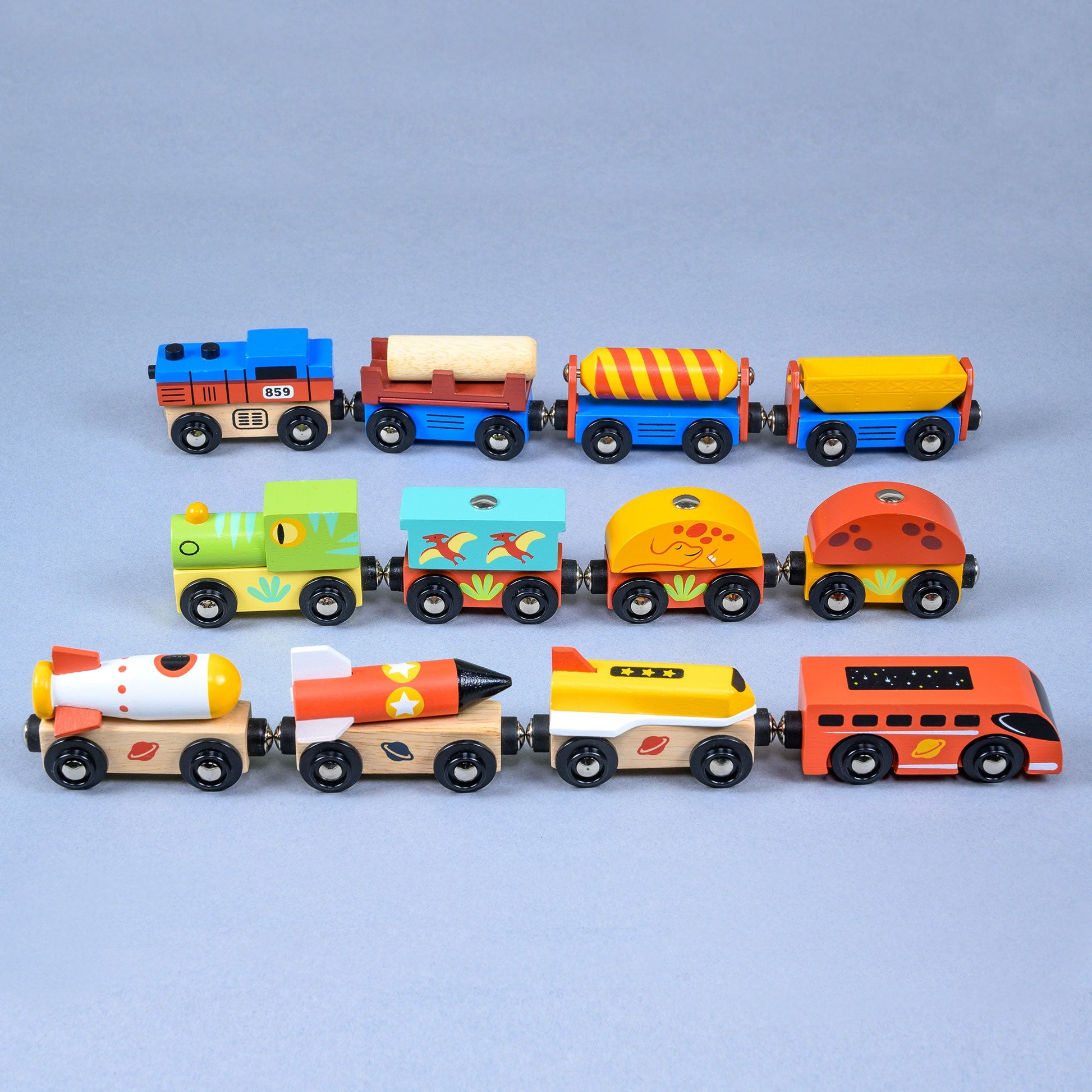 Adventure trains bundle flat lay product view