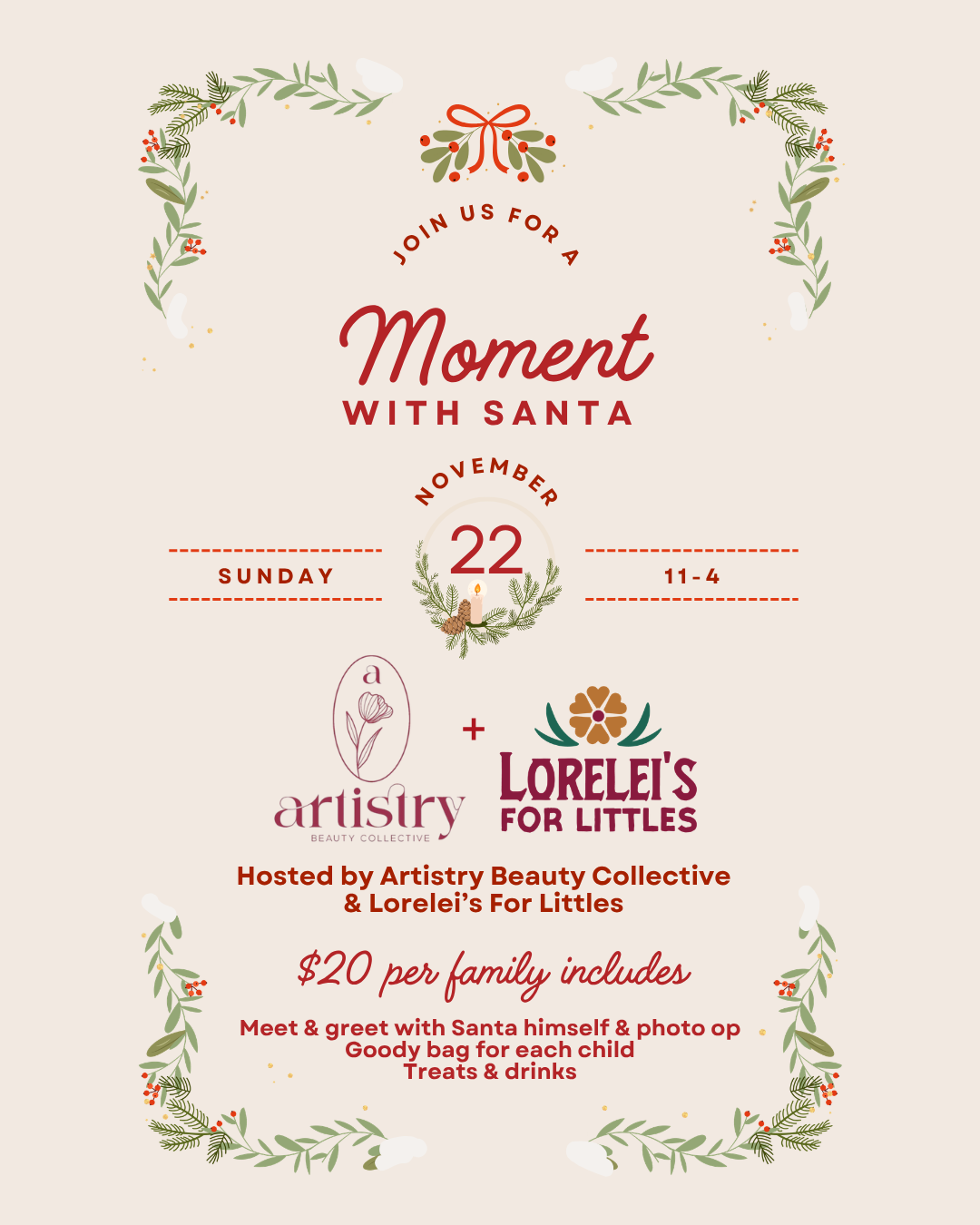 Moment with Santa on Sunday, November 22, 2026