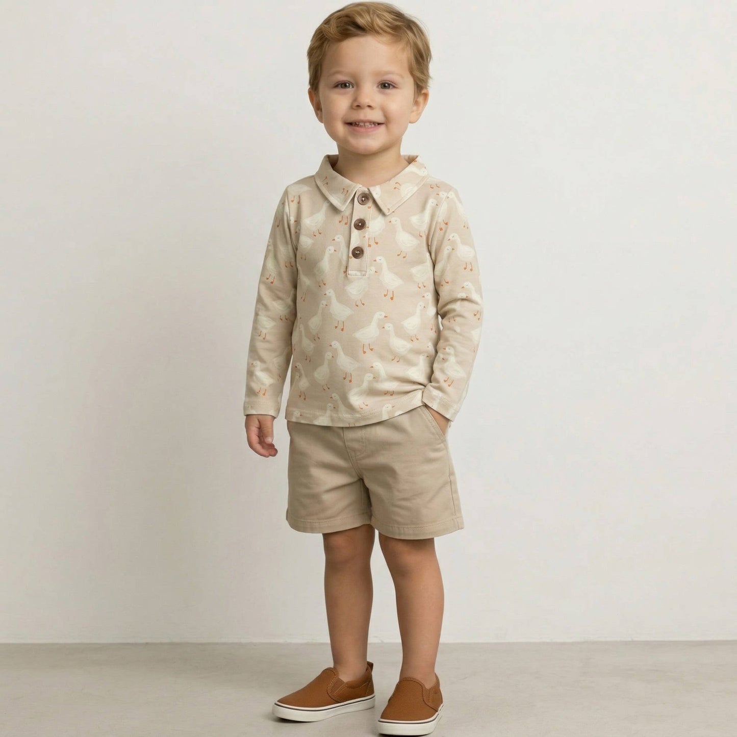 Silly Goose Long Sleeve Polo