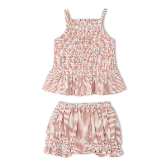 Rhys Organic Smocked Top & Bloomers