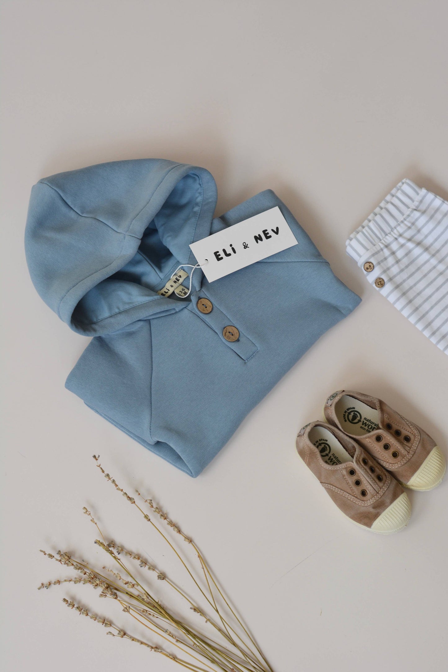 Henley Blue Hoodie