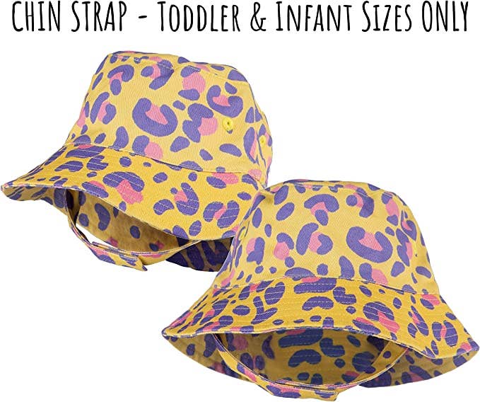 Infant leopard bucket hat side view detail