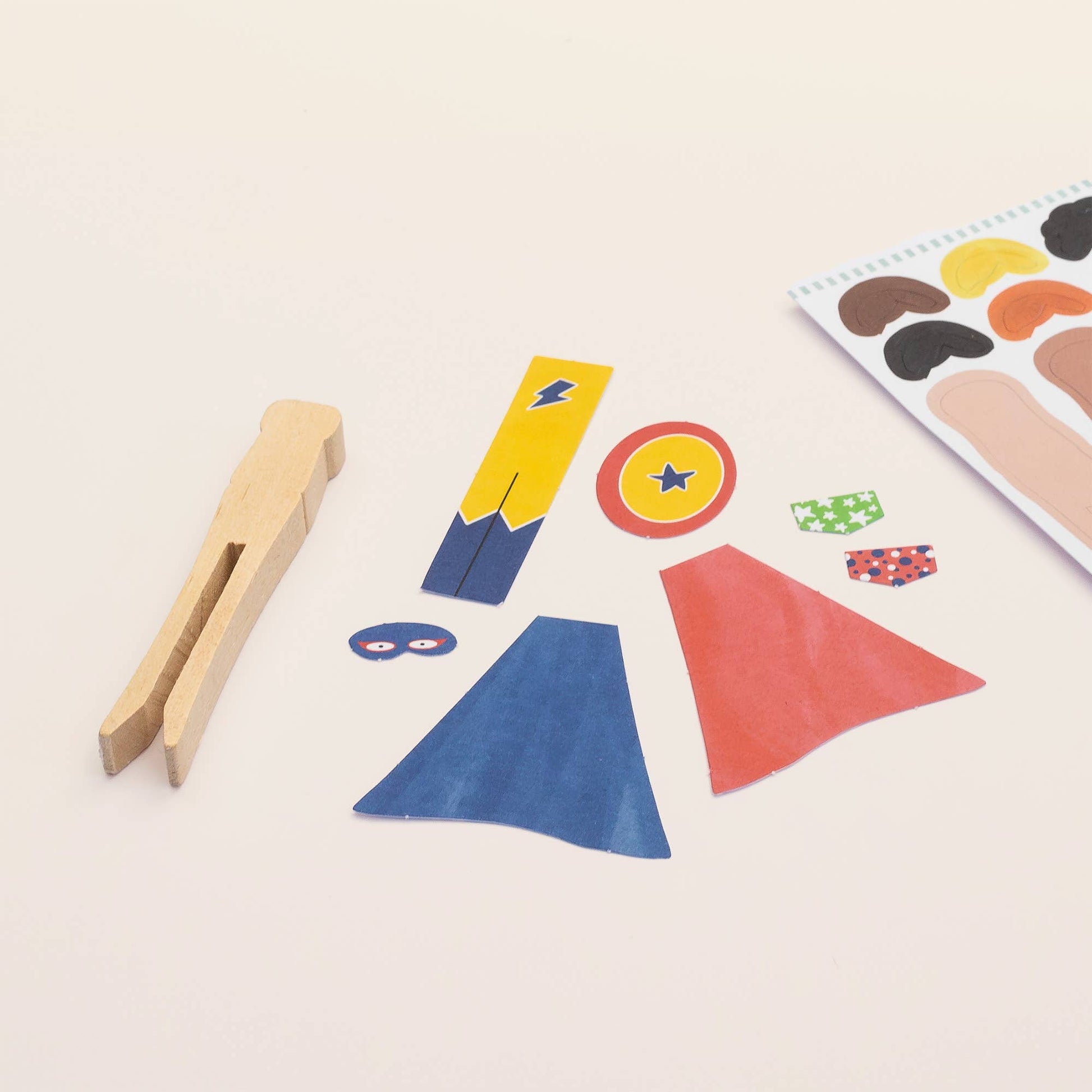 Make your own superhero peg doll finished decoration detail