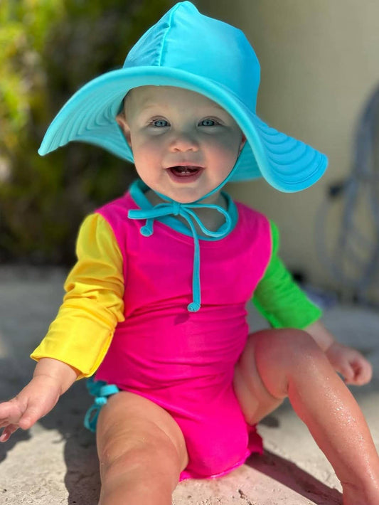 Hi-Vis Ruffle Long Sleeve Swimsuit