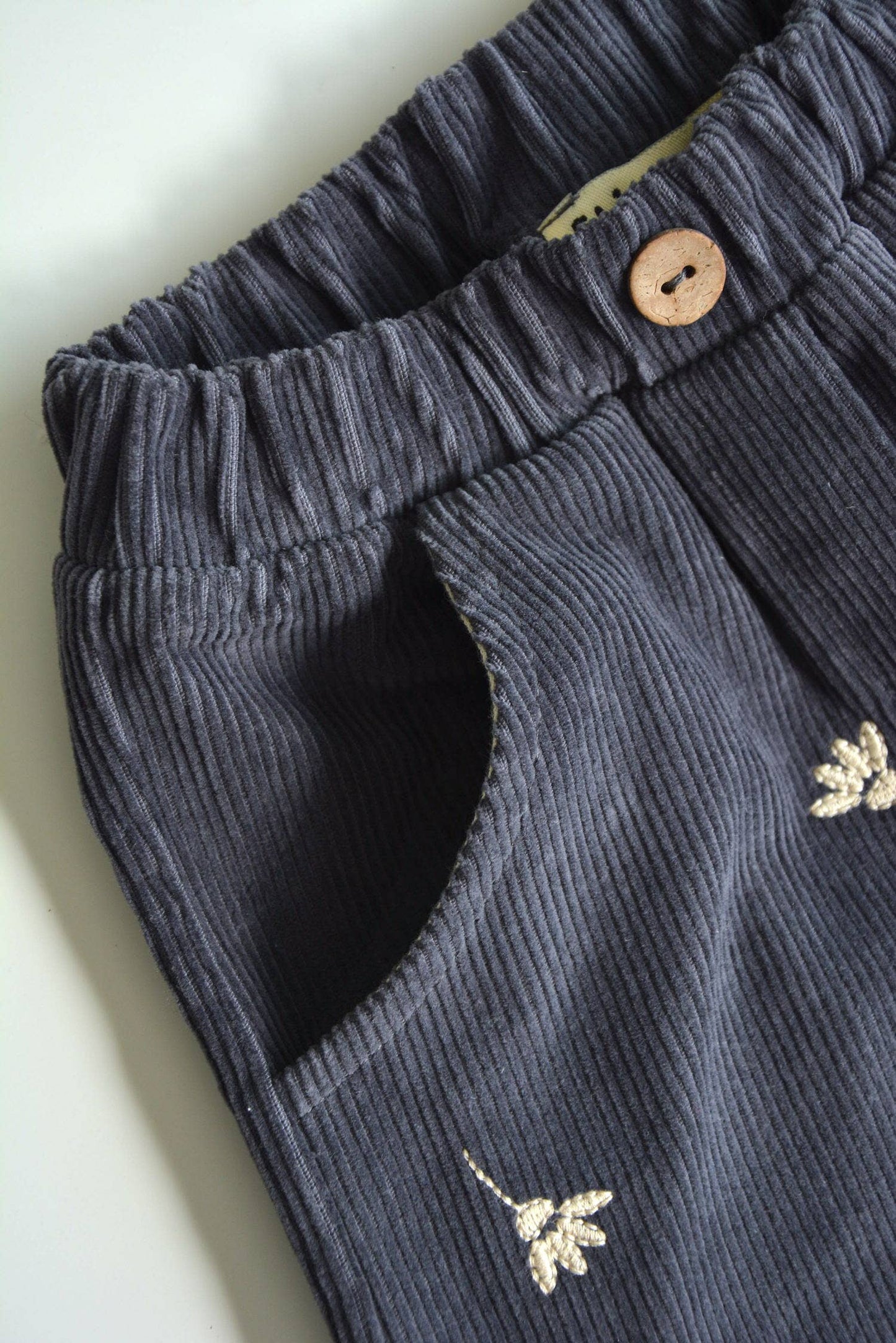 Embroidered Cord Pant