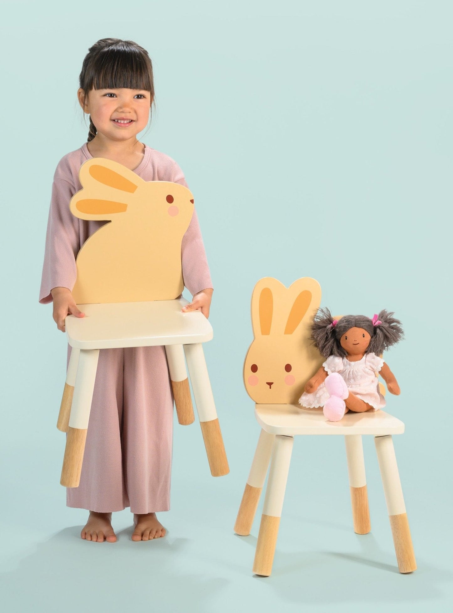 Bunny table and chair set for kids full set styled view