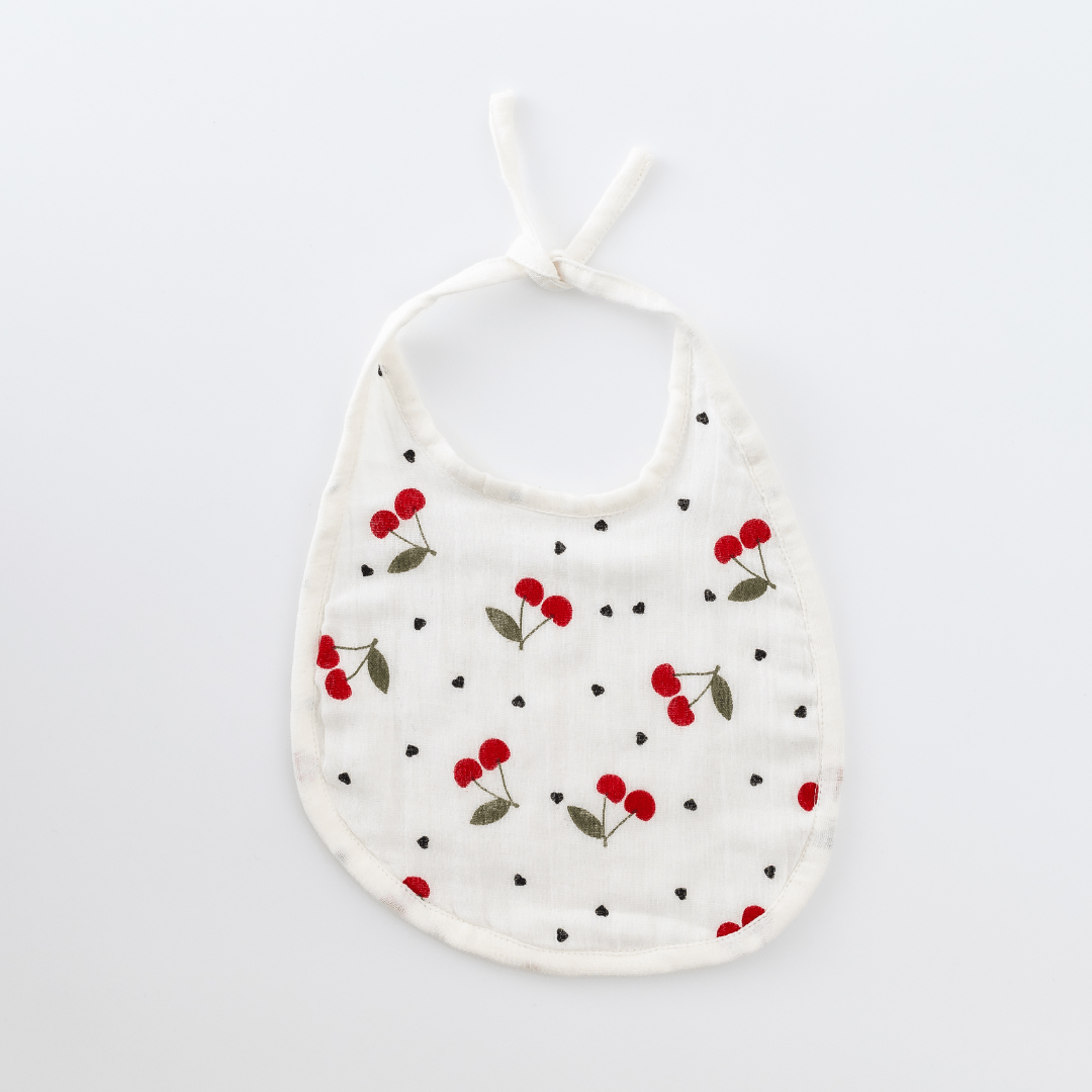 Cherry Organic Muslin Bibs