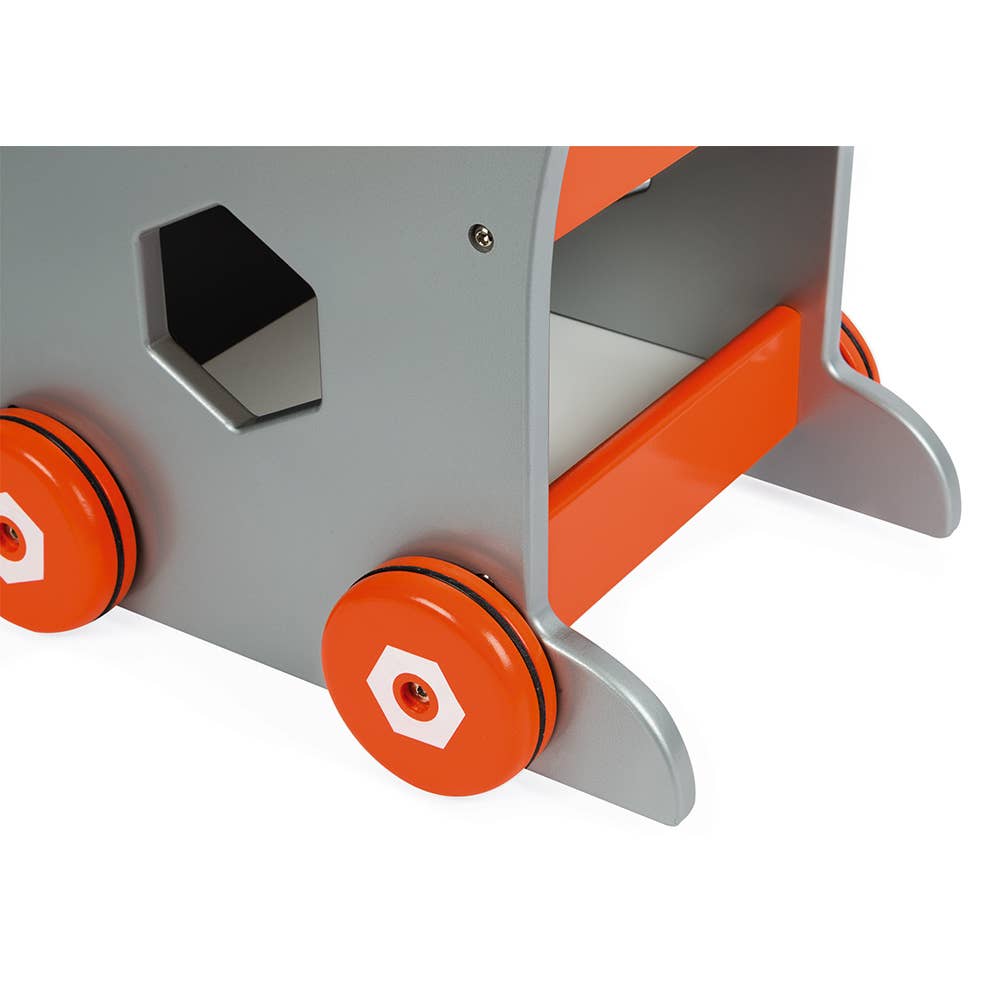 Wooden tool cart walker for toddlers, view 9