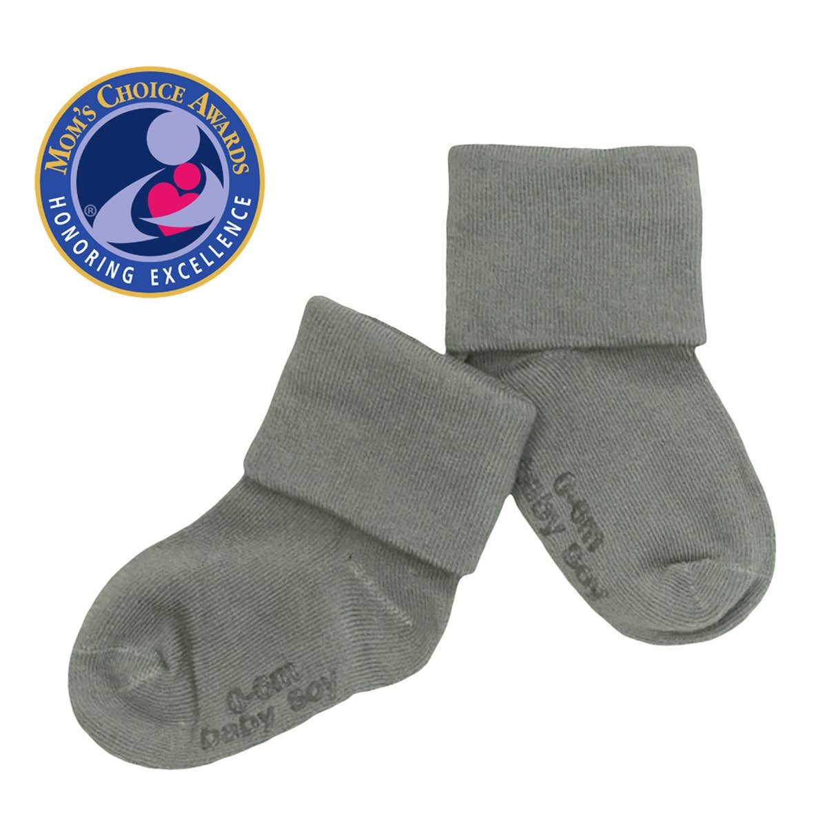 Baby stay-on socks close up texture and grip detail