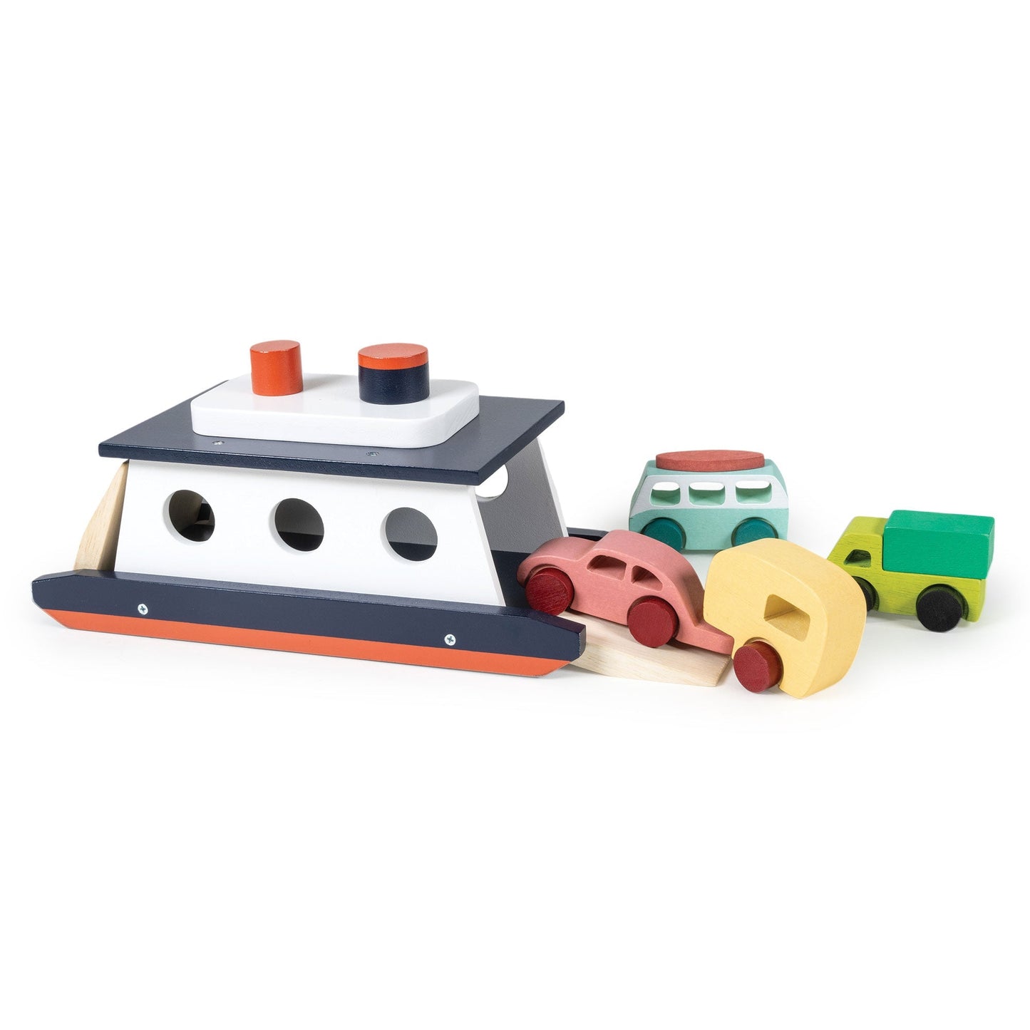 Kids wooden car ferry toy lifestyle view