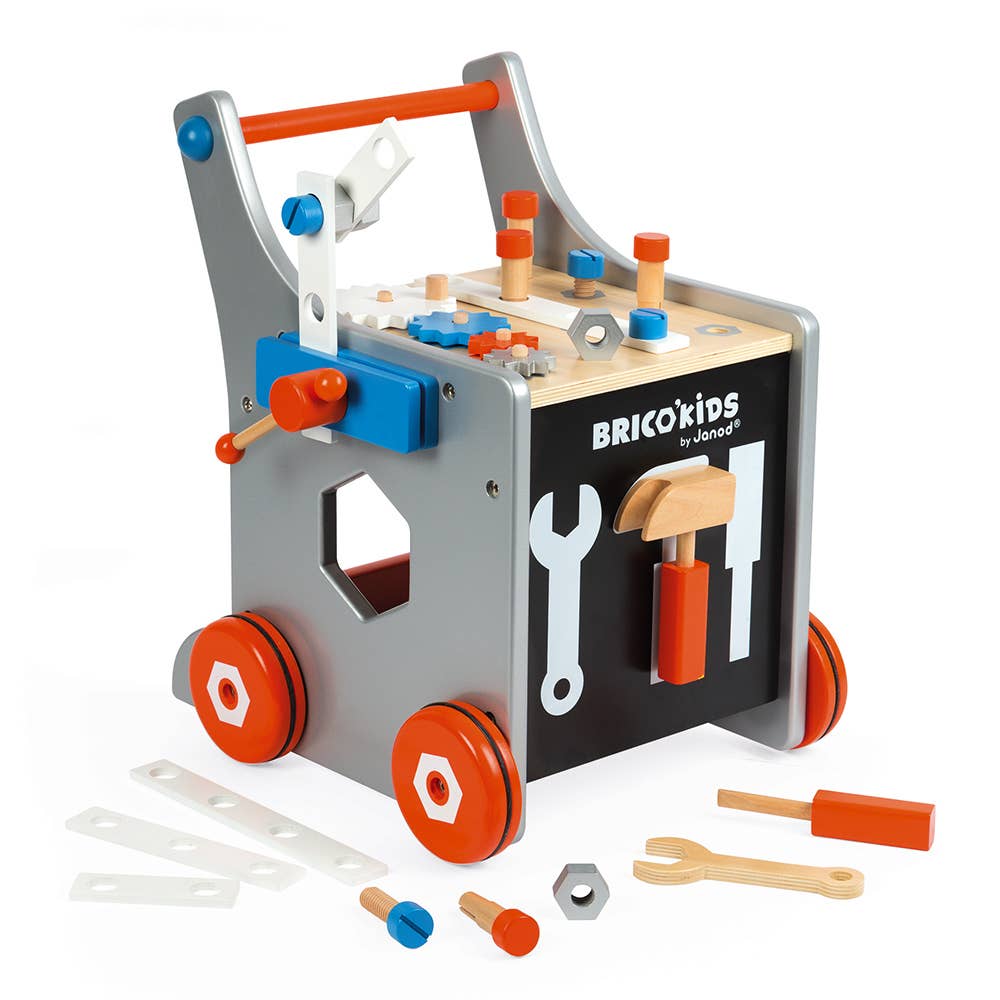 Wooden tool cart walker for toddlers