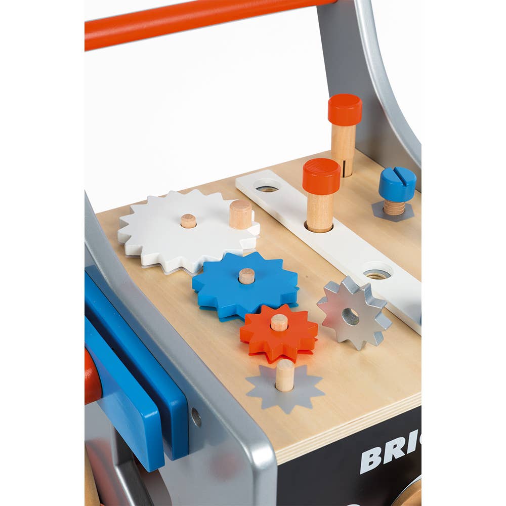 Wooden tool cart walker for toddlers, view 8