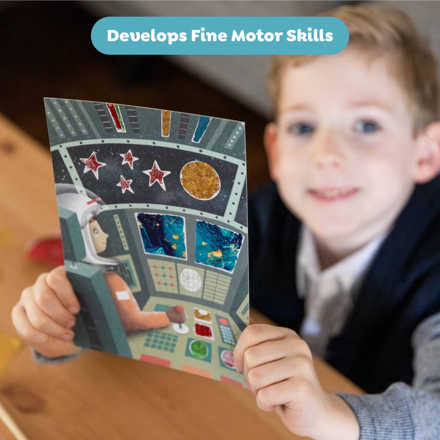 Space adventures foil art kit flat lay product view