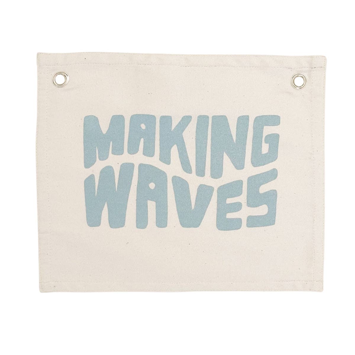 Making Waves canvas banner handmade by Kenyan artisans coastal collection wall decor front view
