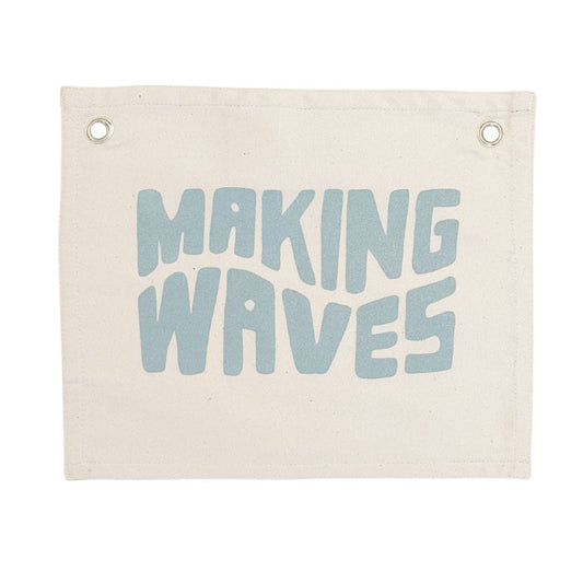 Making Waves canvas banner handmade by Kenyan artisans coastal collection wall decor front view