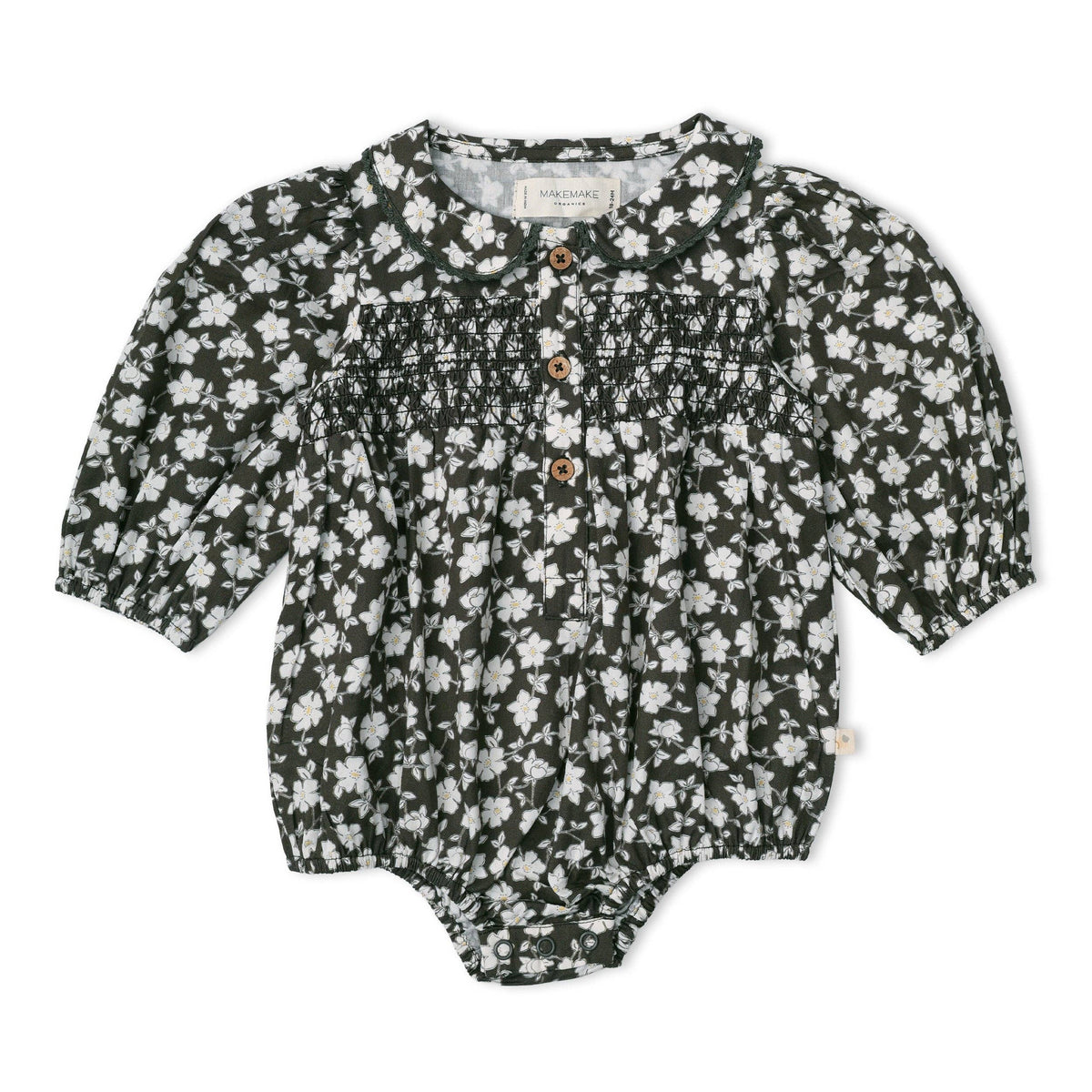 Organic Smocked Twilight Bubble Romper for baby