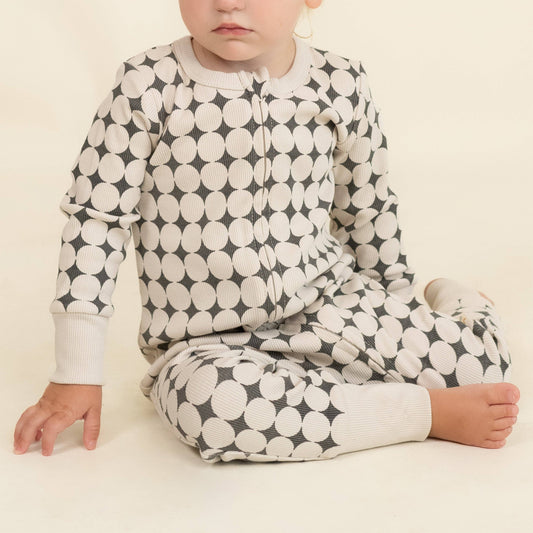 Organic 2-Way Zip Romper - Mod Dots