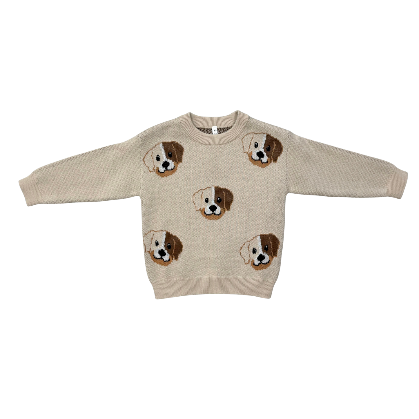 Puppies print knit sweater for kids
