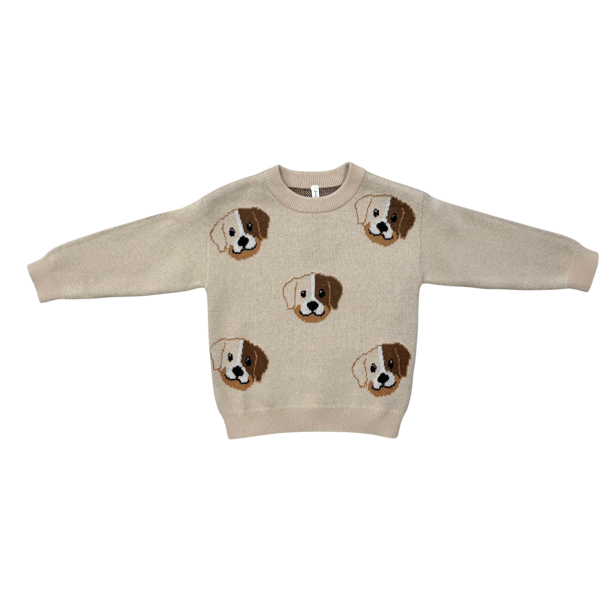 Puppies print knit sweater for kids