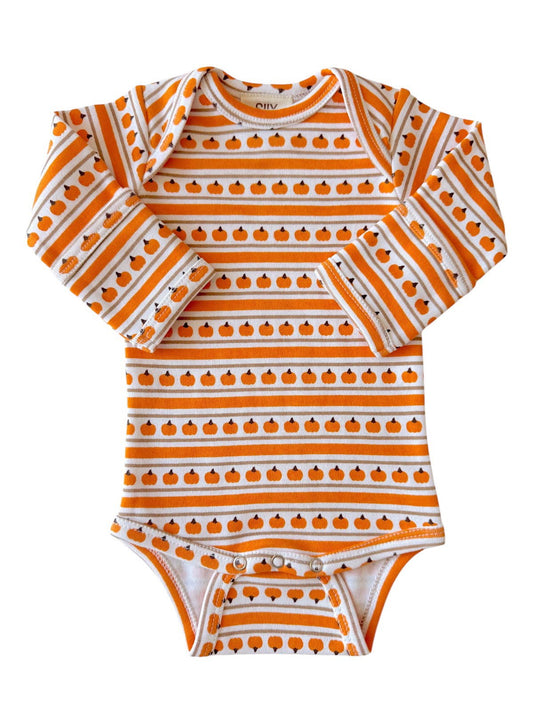 Pumpkin Striped Organic Bodysuit