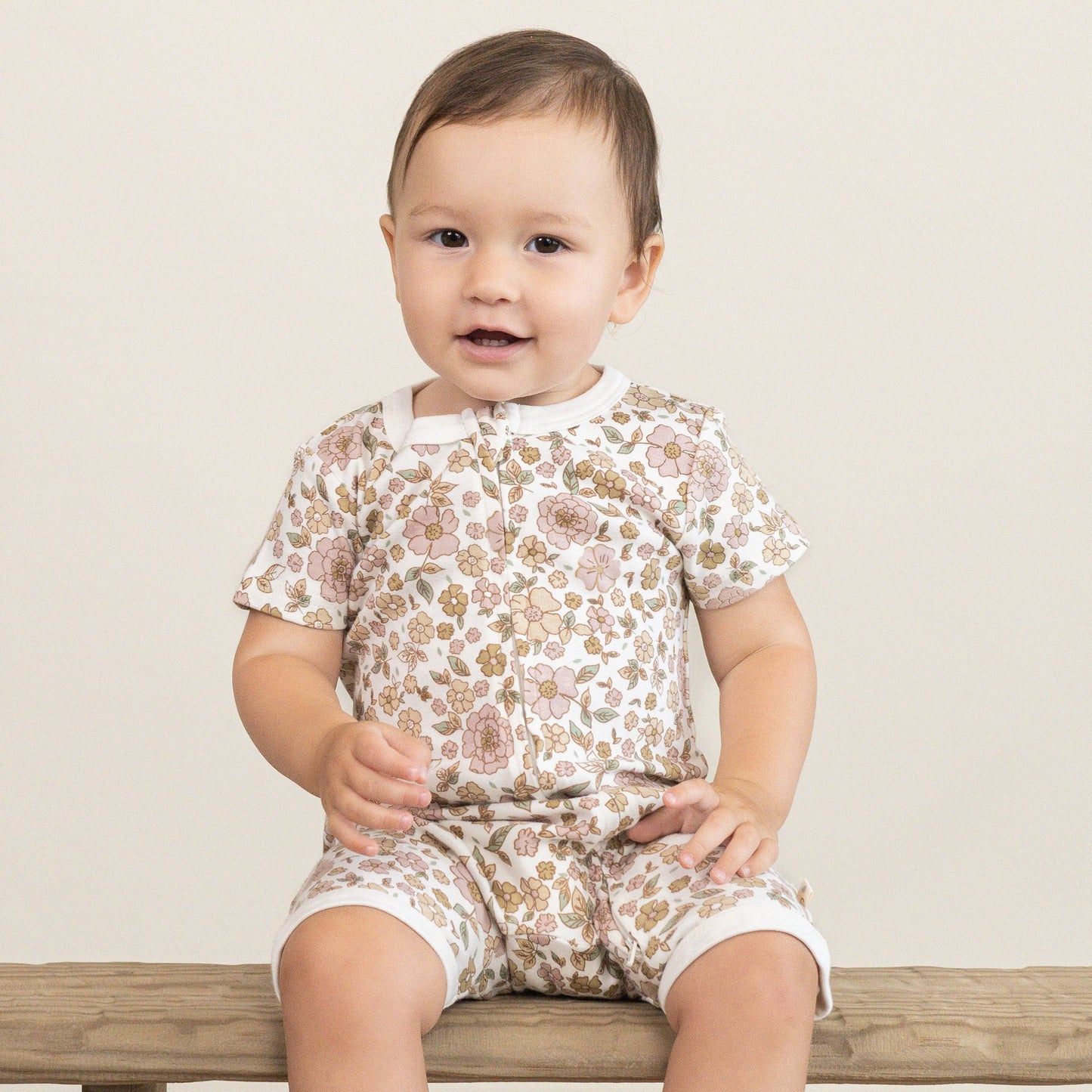 Summer Garden Short Zip Romper