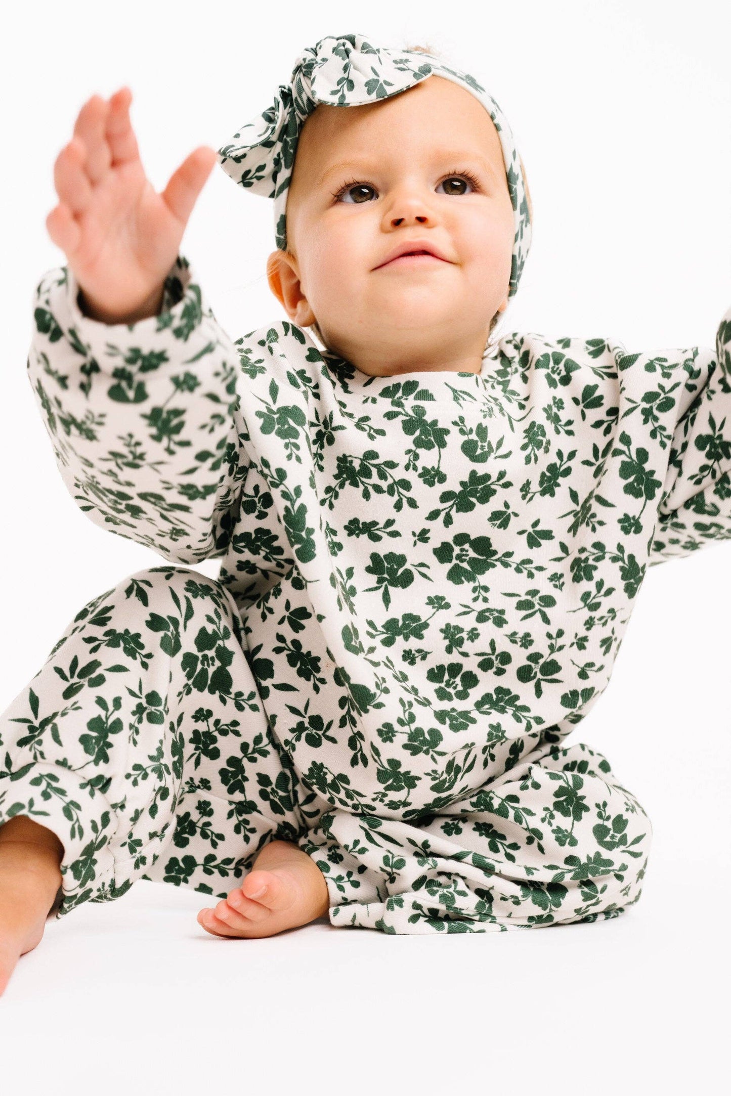 Green Floral Sweatsuit