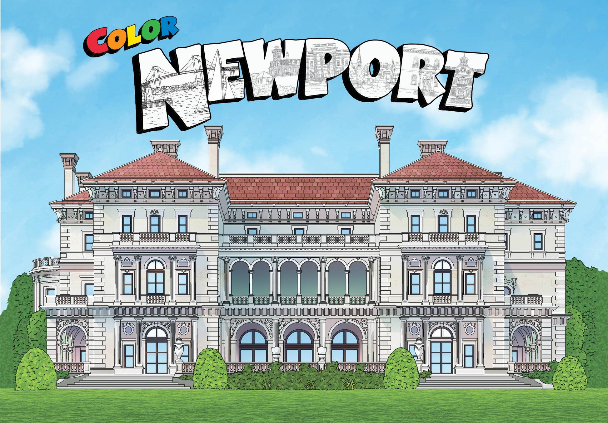 Newport coloring book for kids local Rhode Island activity book front cover