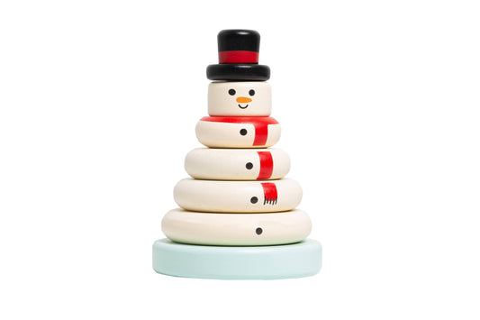 Wooden snowman stacking toy