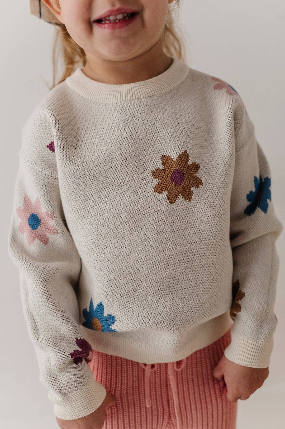 Puppies print knit sweater for kids
