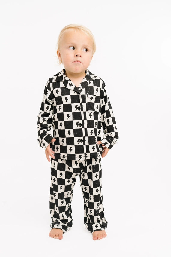 Electric Checkered Bamboo PJs
