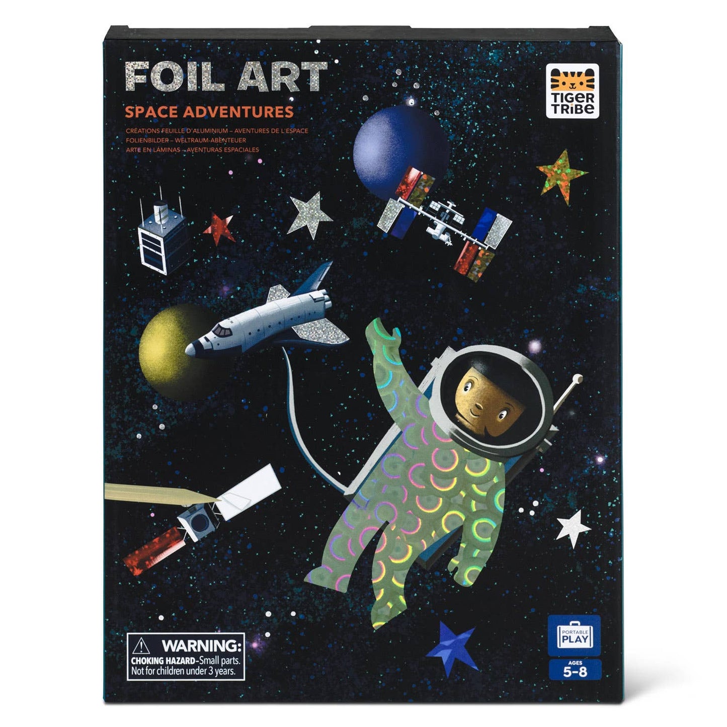 Foil Art space adventures kit for kids creative activity front view