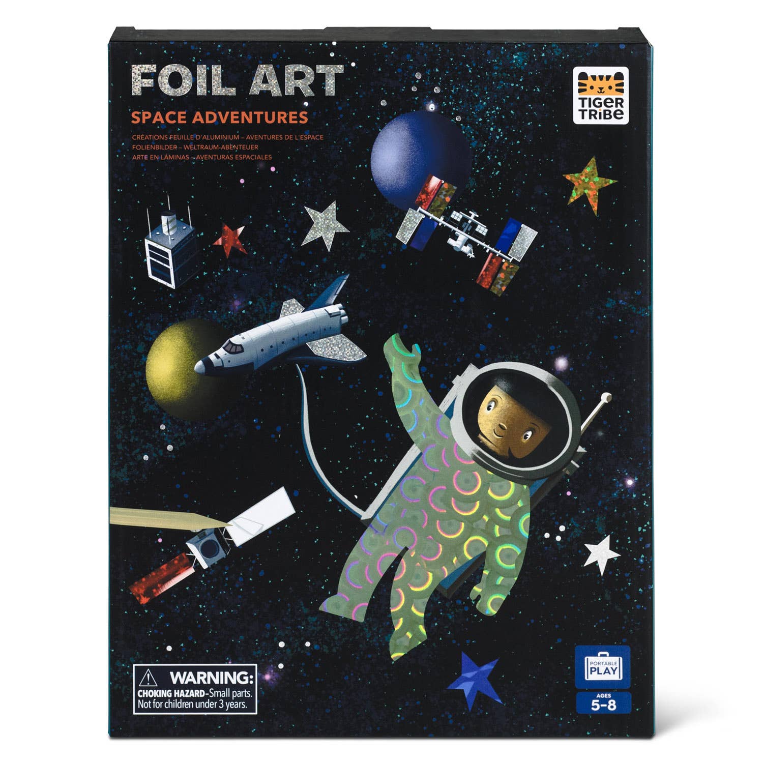 Foil Art space adventures kit for kids creative activity front view