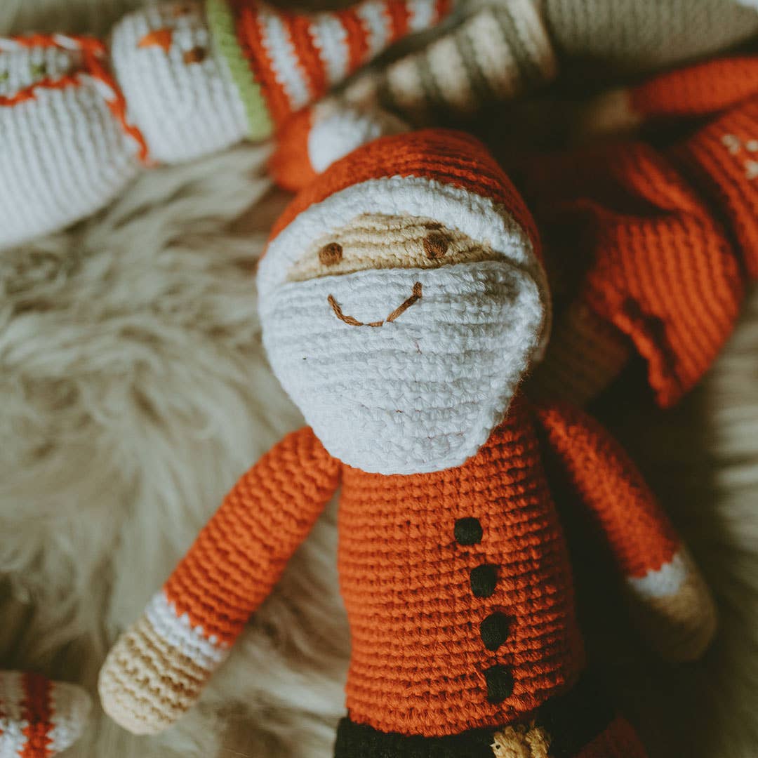 Santa Plush Doll with Rattle - Cotton