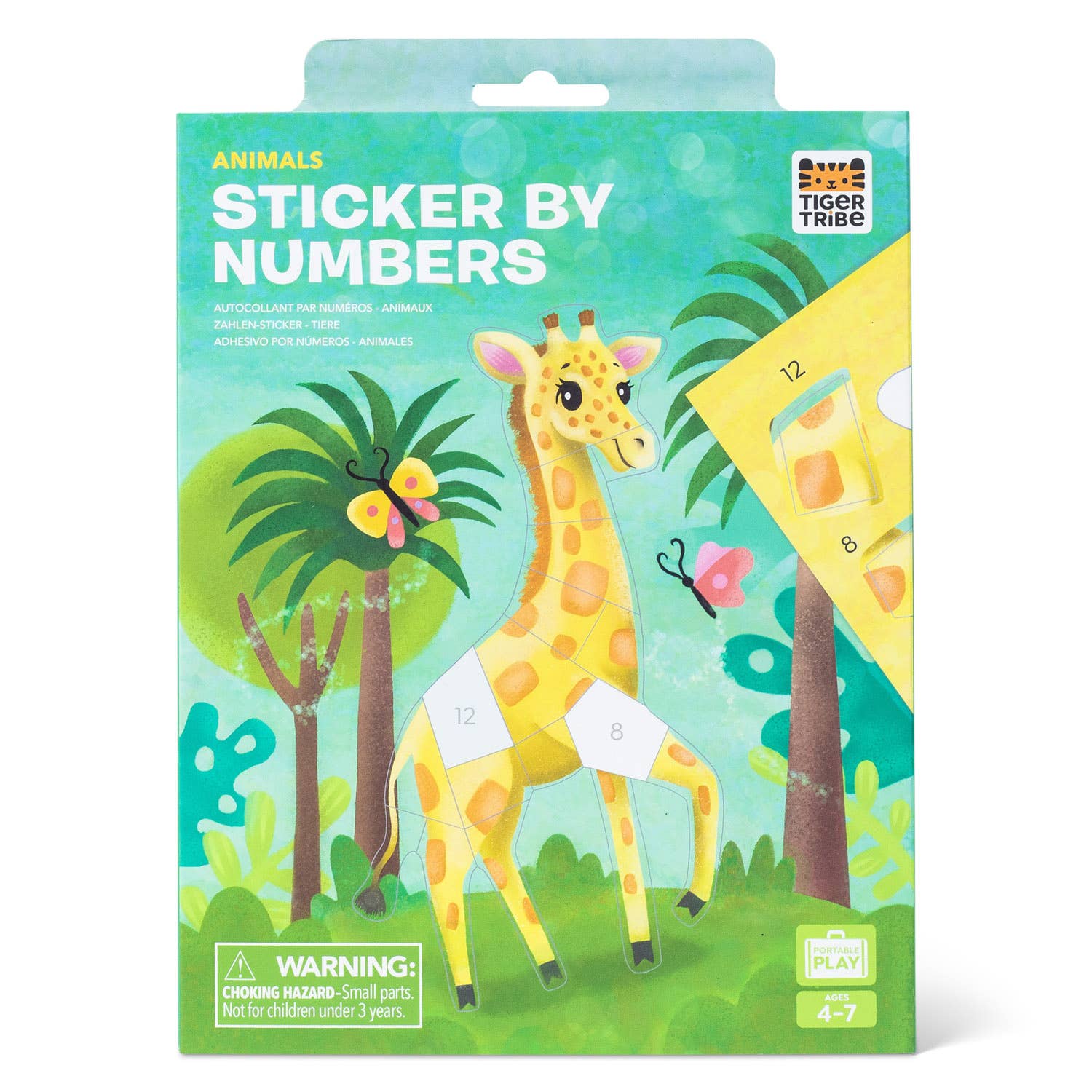 Sticker by Numbers animals kit for kids creative activity front view