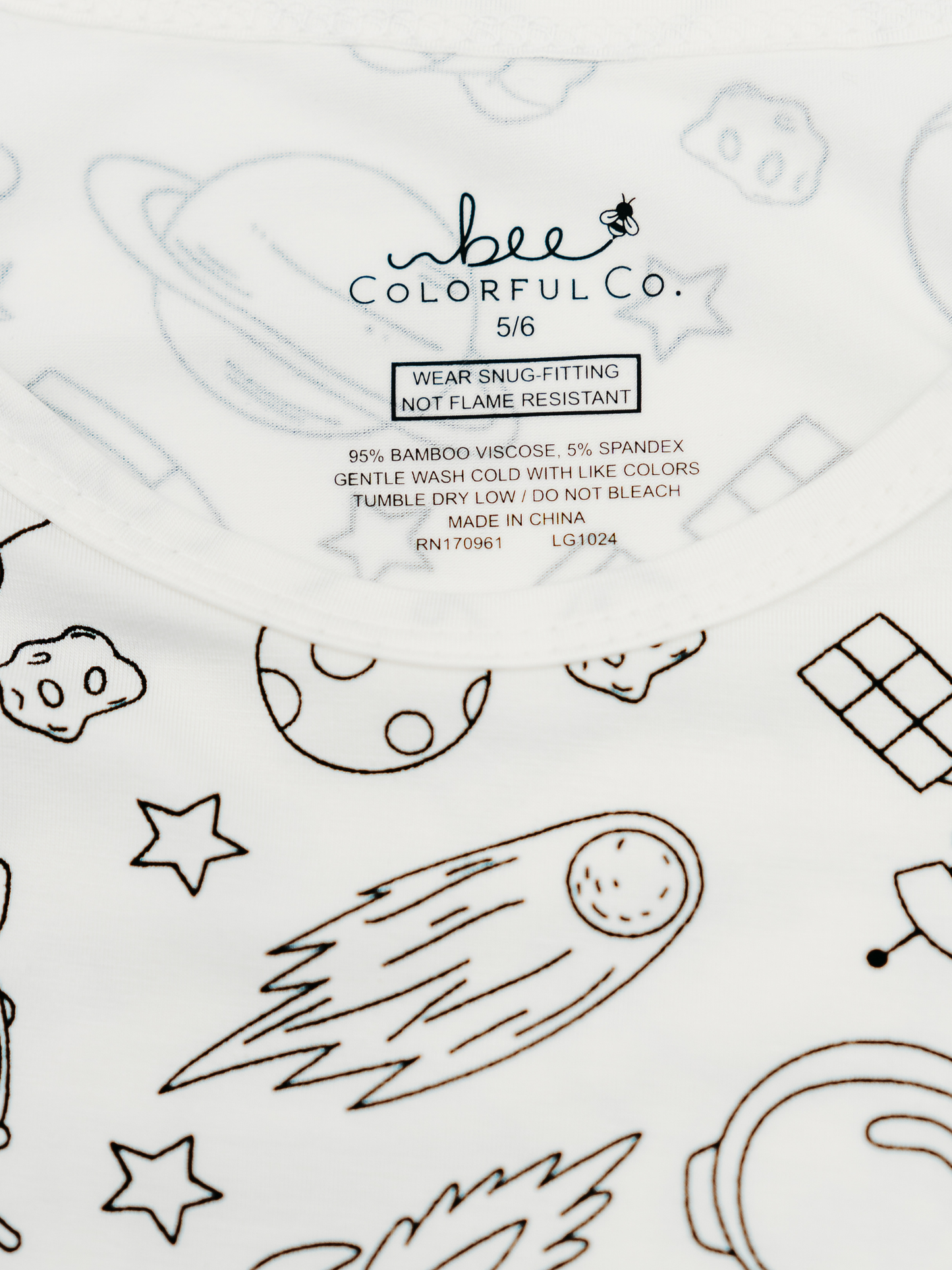 Space Coloring PJs with Fabric Markers