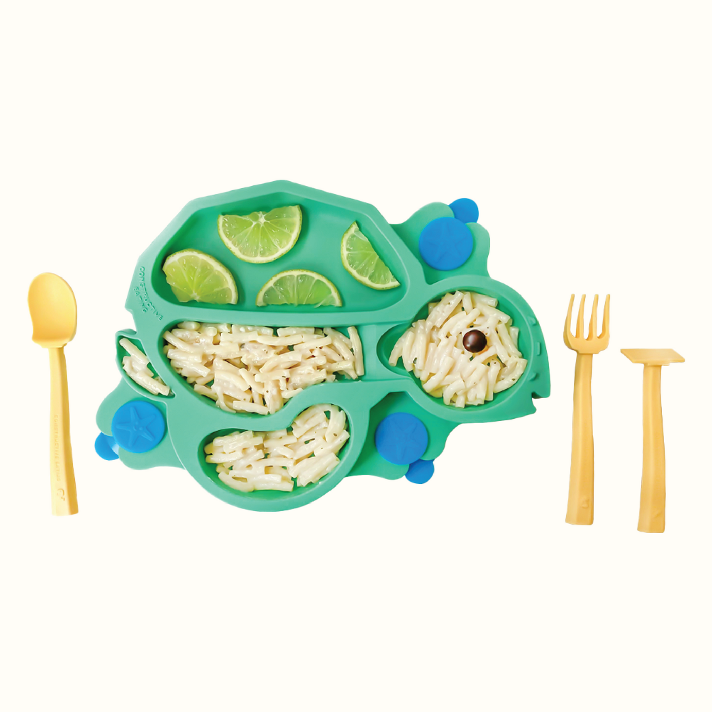 Turtle Training Plate and Utensils - Green