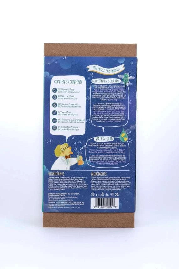 Kids DIY glycerin soap kit contents lifestyle view