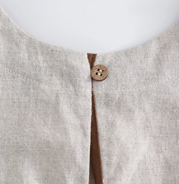 Girls summer linen dress flat lay product view