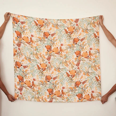 Wattle Wander Bamboo & Organic Cotton Swaddle